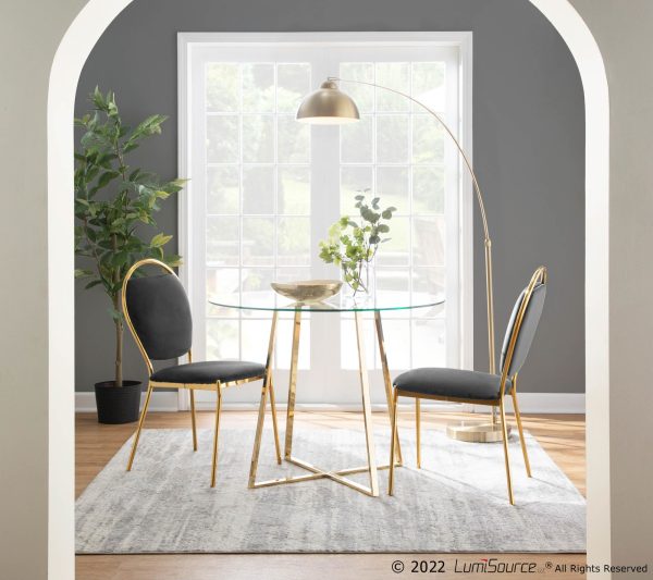 Cosmo Contemporary Gold Metal and Glass Dining Table