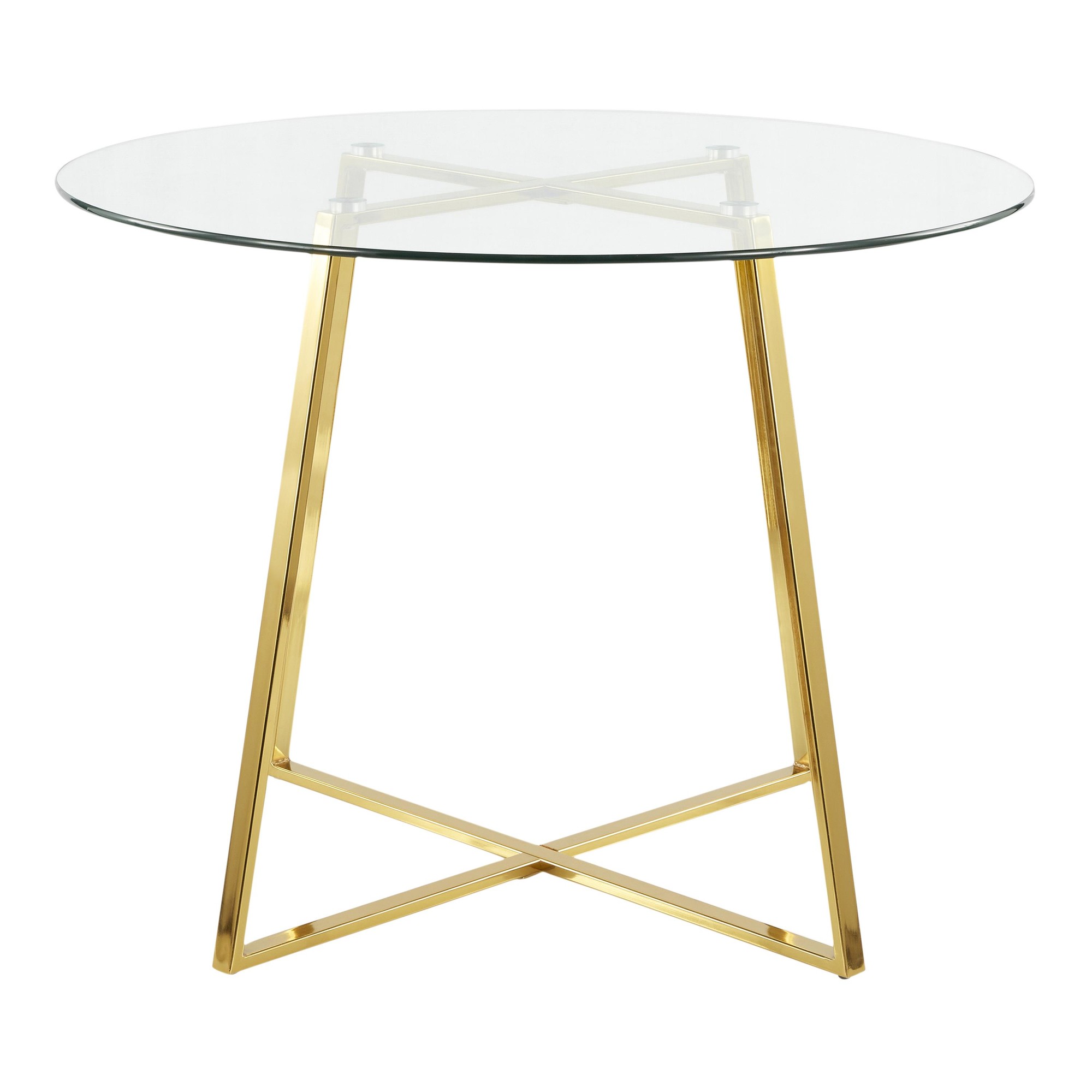 Cosmo Contemporary Gold Metal and Glass Dining Table 8 Cosmo Contemporary Gold Metal and Glass Dining Table - Image 8