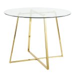 Cosmo Contemporary Gold Metal and Glass Dining Table 22 Cosmo Contemporary Gold Metal and Glass Dining Table