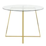 Cosmo Contemporary Gold Metal and Glass Dining Table 23 Cosmo Contemporary Gold Metal and Glass Dining Table
