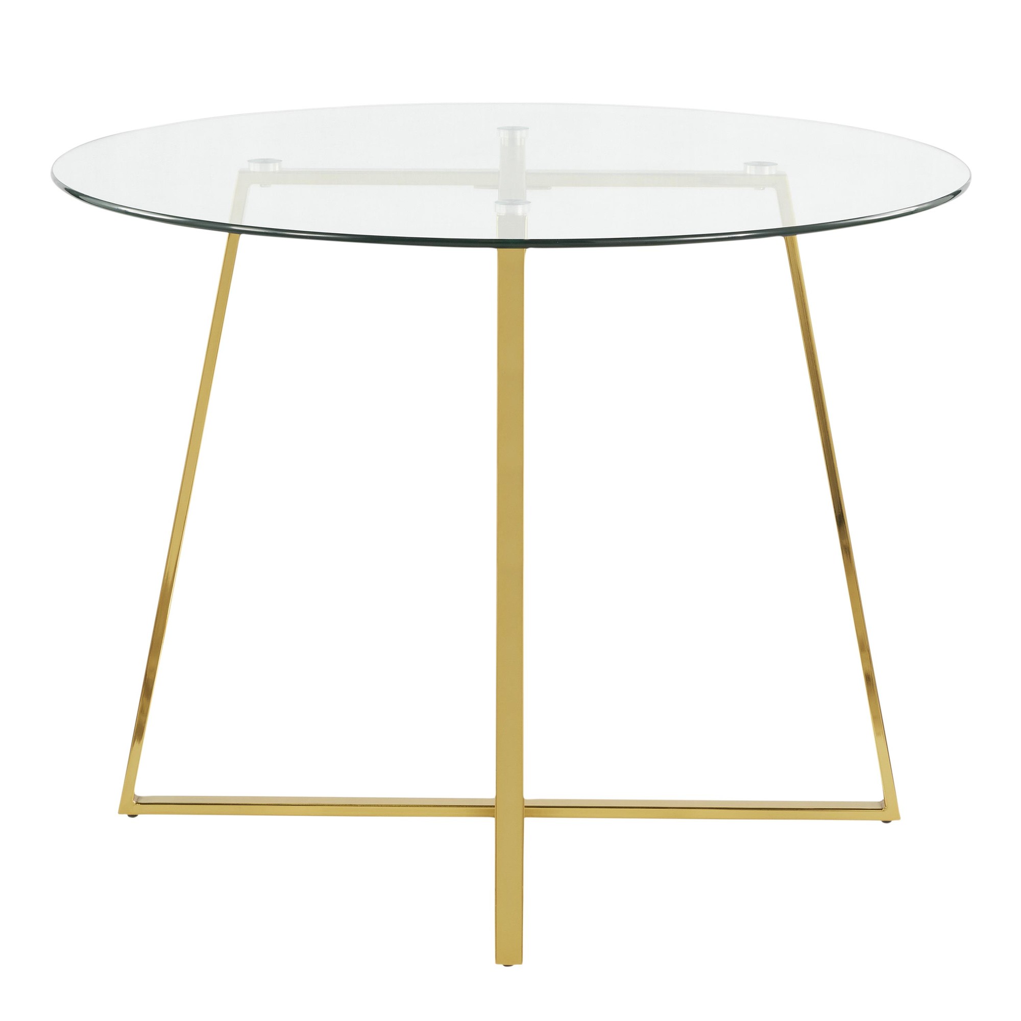 Cosmo Contemporary Gold Metal and Glass Dining Table 10 Cosmo Contemporary Gold Metal and Glass Dining Table - Image 10