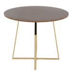 Cosmo Contemporary Gold Metal and Walnut Wood Dining Table 13 Cosmo Contemporary Gold Metal and Walnut Wood Dining Table