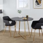 Cosmo Contemporary Gold and Black Round Dining Table 9 Cosmo Contemporary Gold and Black Round Dining Table