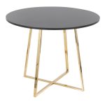 Cosmo Contemporary Gold and Black Round Dining Table 10 Cosmo Contemporary Gold and Black Round Dining Table