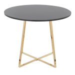Cosmo Contemporary Gold and Black Round Dining Table 11 Cosmo Contemporary Gold and Black Round Dining Table