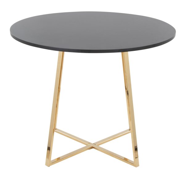 Cosmo Contemporary Gold and Black Round Dining Table 3