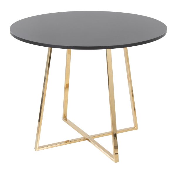Cosmo Contemporary Gold and Black Round Dining Table 4