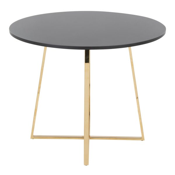 Cosmo Contemporary Gold and Black Round Dining Table 5
