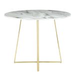 Cosmo Contemporary Gold and White Marble Dining Table 25 Cosmo Contemporary Gold and White Marble Dining Table