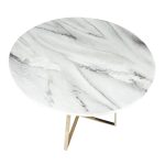 Cosmo Contemporary Gold and White Marble Dining Table 26 Cosmo Contemporary Gold and White Marble Dining Table