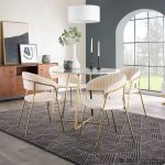 Cosmo Contemporary Gold and White Marble Dining Table 18 Cosmo Contemporary Gold and White Marble Dining Table