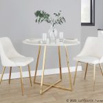 Cosmo Contemporary Gold and White Marble Dining Table 19 Cosmo Contemporary Gold and White Marble Dining Table