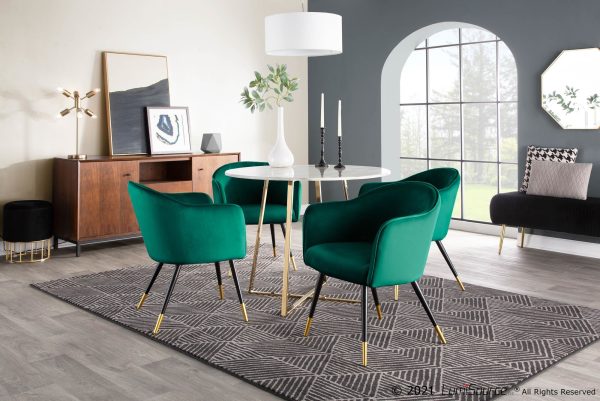 Cosmo Contemporary Gold and White Marble Dining Table 5