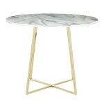 Cosmo Contemporary Gold and White Marble Dining Table 22 Cosmo Contemporary Gold and White Marble Dining Table