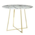Cosmo Contemporary Gold and White Marble Dining Table 23 Cosmo Contemporary Gold and White Marble Dining Table