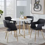Cosmo Contemporary Gold and White Round Dining Table