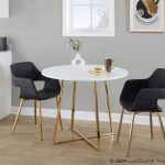 Cosmo Contemporary Gold and White Round Dining Table