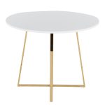 Cosmo Contemporary Gold and White Round Dining Table