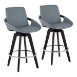 Cosmo Contemporary Grey Faux Leather Counter Stools (Set of 2) 12 Cosmo Contemporary Grey Faux Leather Counter Stools (Set of 2)