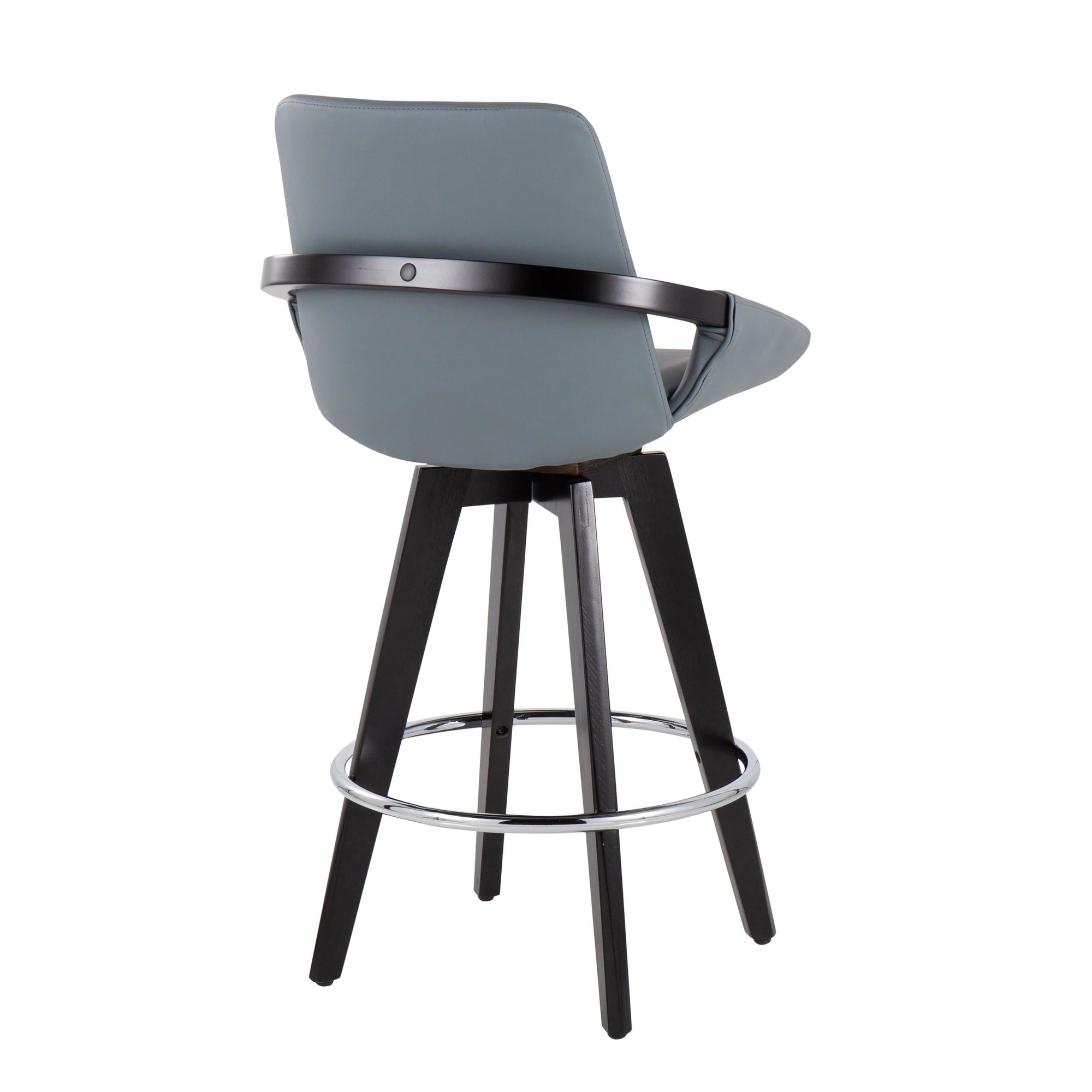 Cosmo Contemporary Grey Faux Leather Counter Stools (Set of 2) 5 Cosmo Contemporary Grey Faux Leather Counter Stools (Set of 2) - Image 5