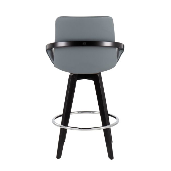 Cosmo Contemporary Grey Faux Leather Counter Stools Set of 2 5