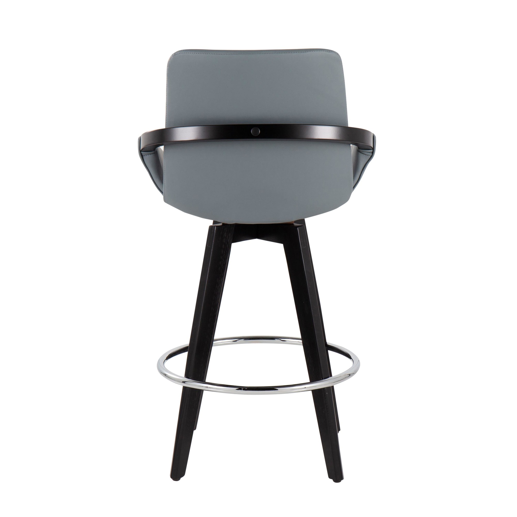 Cosmo Contemporary Grey Faux Leather Counter Stools (Set of 2) 6 Cosmo Contemporary Grey Faux Leather Counter Stools (Set of 2) - Image 6