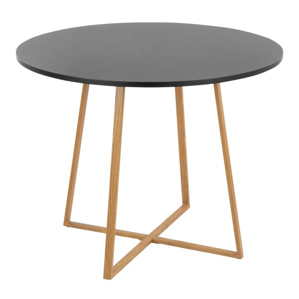 Cosmo Contemporary Round Dining Table Natural Wood and Black 1
