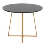 Cosmo Contemporary Round Dining Table Natural Wood and Black 9 Cosmo Contemporary Round Dining Table Natural Wood and Black