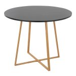 Cosmo Contemporary Round Dining Table Natural Wood and Black 10 Cosmo Contemporary Round Dining Table Natural Wood and Black