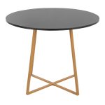 Cosmo Contemporary Round Dining Table Natural Wood and Black 11 Cosmo Contemporary Round Dining Table Natural Wood and Black