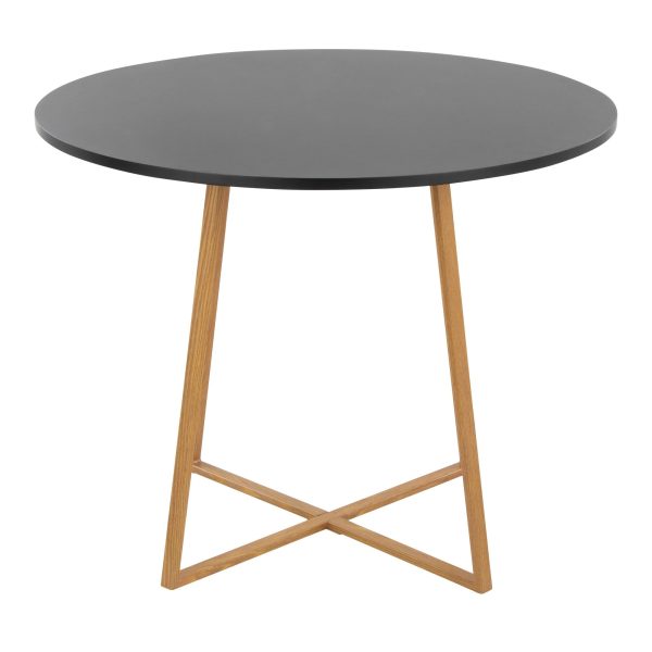 Cosmo Contemporary Round Dining Table Natural Wood and Black 4