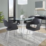 Cosmo Contemporary Square Chrome and Glass Dining Table 8 Cosmo Contemporary Square Chrome and Glass Dining Table