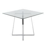 Cosmo Contemporary Square Chrome and Glass Dining Table 10 Cosmo Contemporary Square Chrome and Glass Dining Table