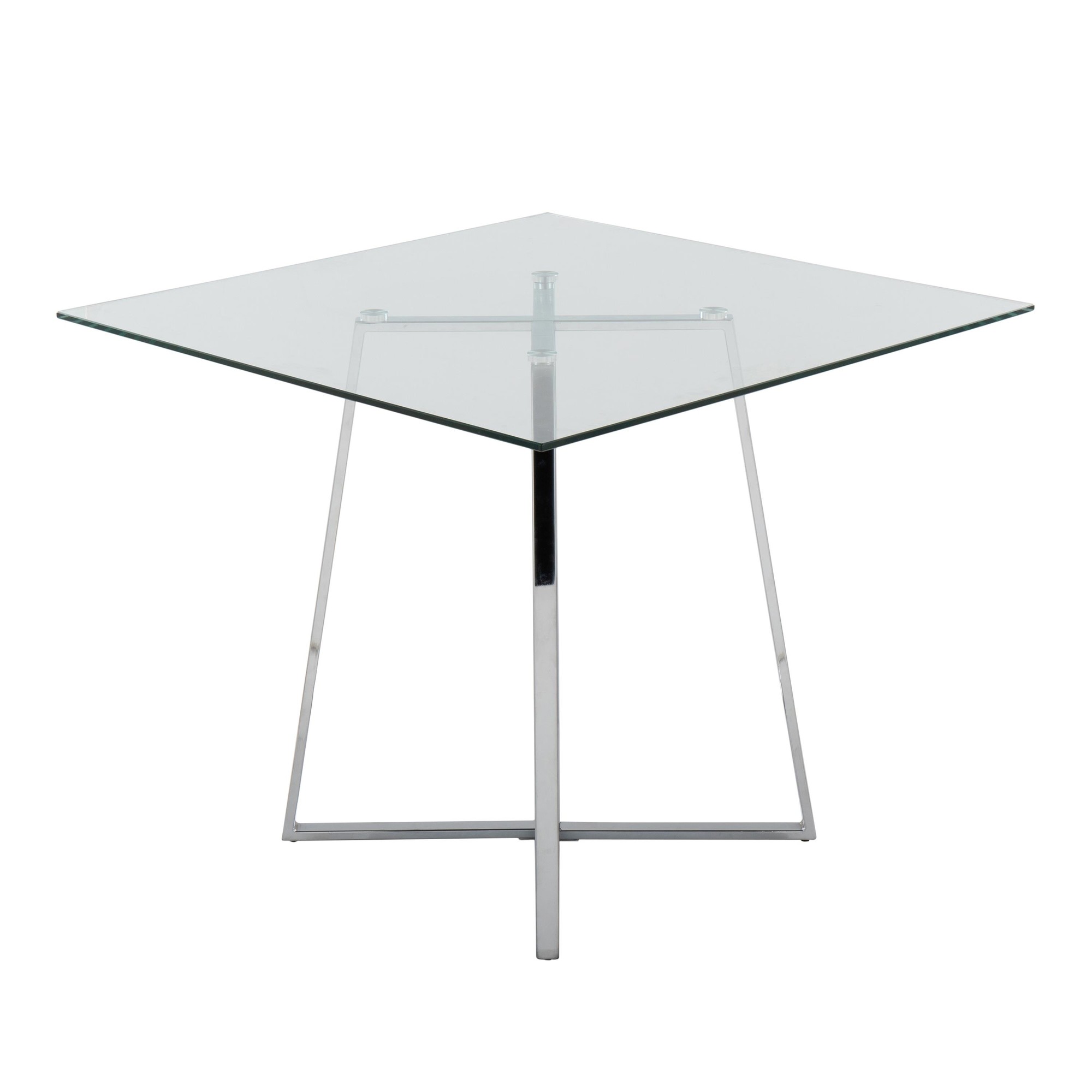 Cosmo Contemporary Square Chrome and Glass Dining Table 3 Cosmo Contemporary Square Chrome and Glass Dining Table - Image 3