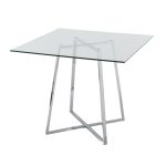 Cosmo Contemporary Square Chrome and Glass Dining Table 11 Cosmo Contemporary Square Chrome and Glass Dining Table