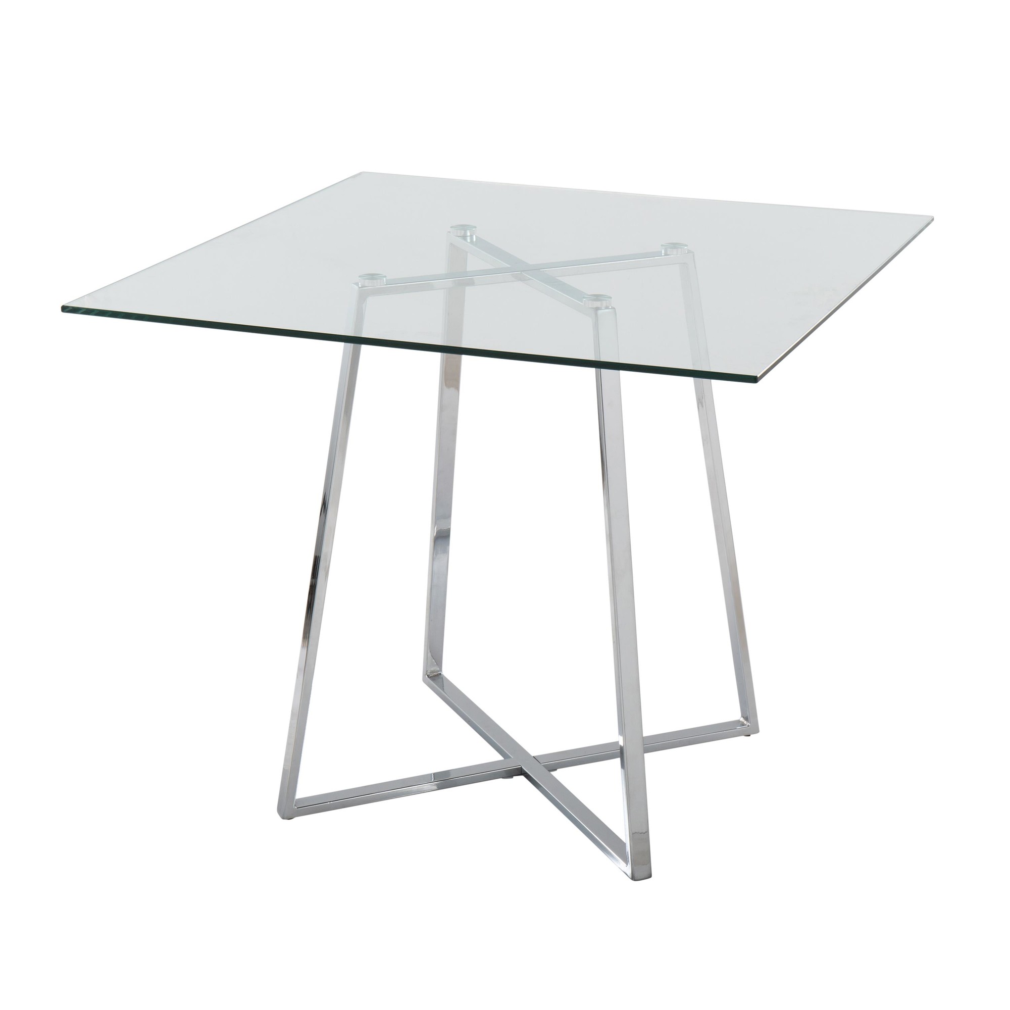 Cosmo Contemporary Square Chrome and Glass Dining Table 4 Cosmo Contemporary Square Chrome and Glass Dining Table - Image 4