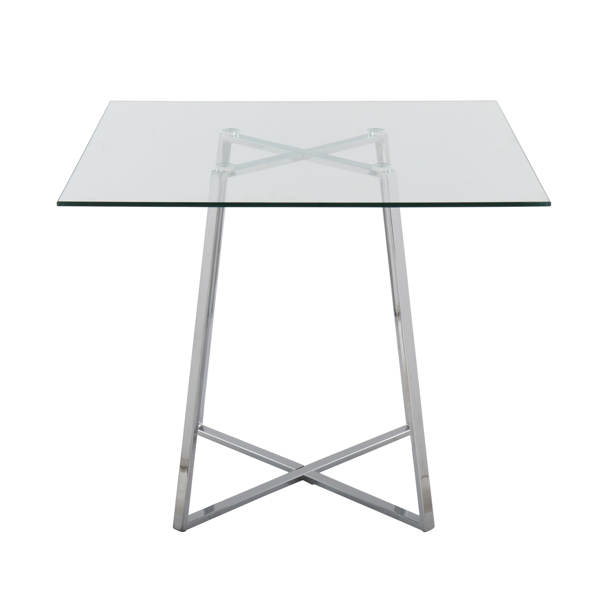 Cosmo Contemporary Square Chrome and Glass Dining Table 5 Cosmo Contemporary Square Chrome and Glass Dining Table - Image 5