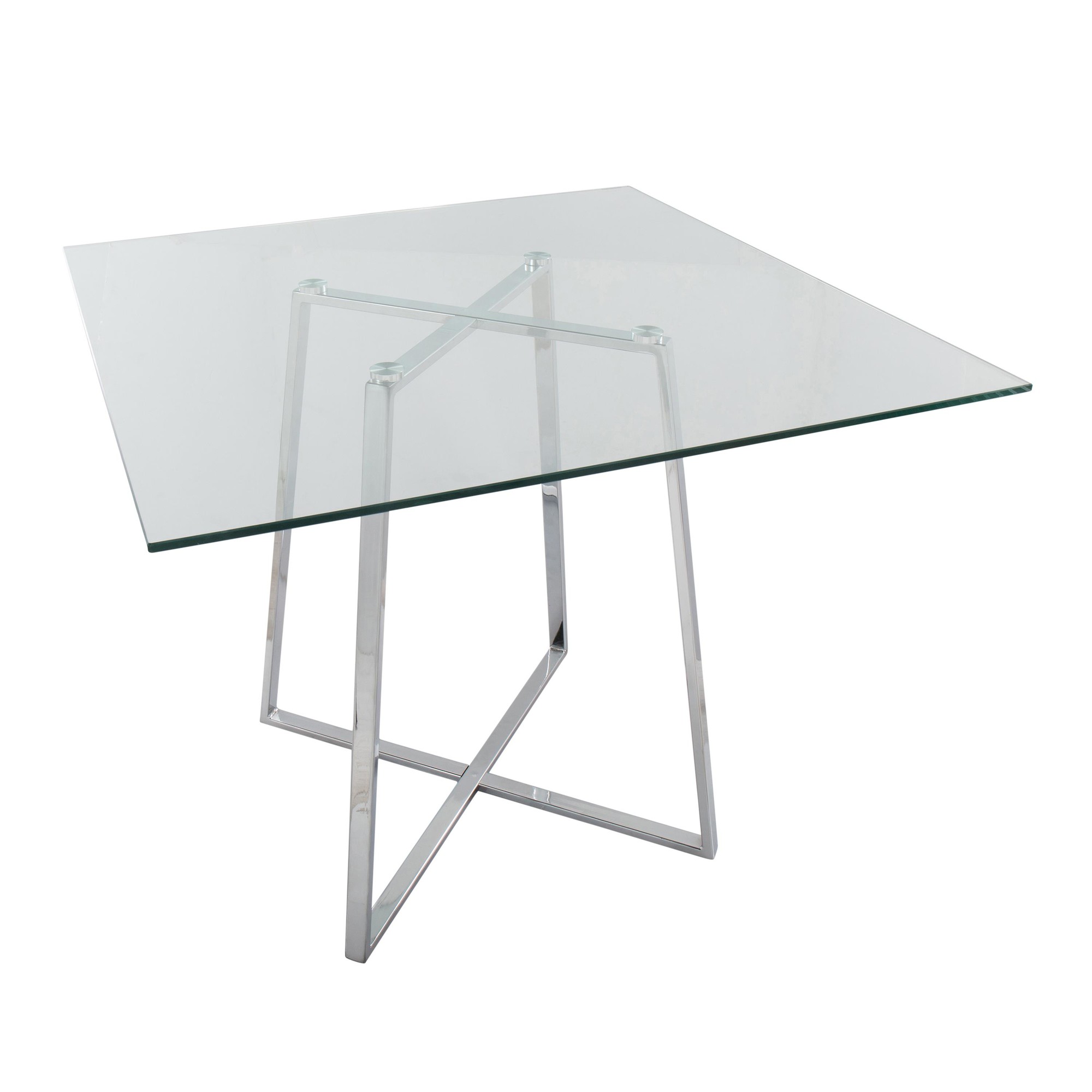 Cosmo Contemporary Square Chrome and Glass Dining Table 6 Cosmo Contemporary Square Chrome and Glass Dining Table - Image 6
