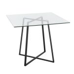 Cosmo Contemporary Square Glass Dining Table Black Metal Base 13 Cosmo Contemporary Square Glass Dining Table Black Metal Base