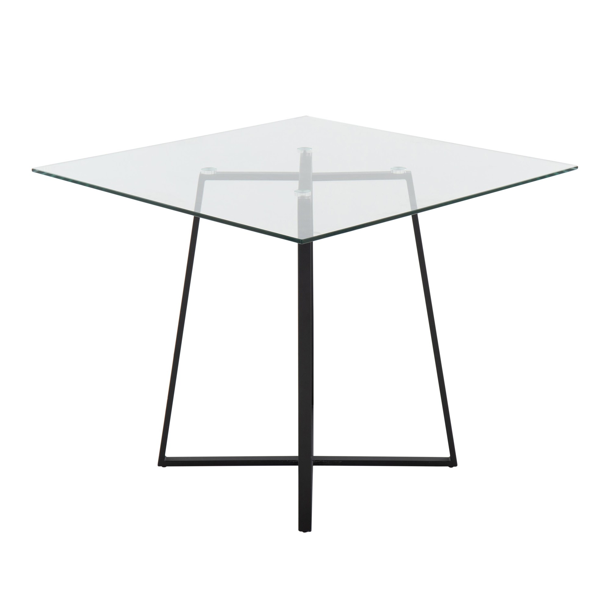 Cosmo Contemporary Square Glass Dining Table Black Metal Base 5 Cosmo Contemporary Square Glass Dining Table Black Metal Base - Image 5