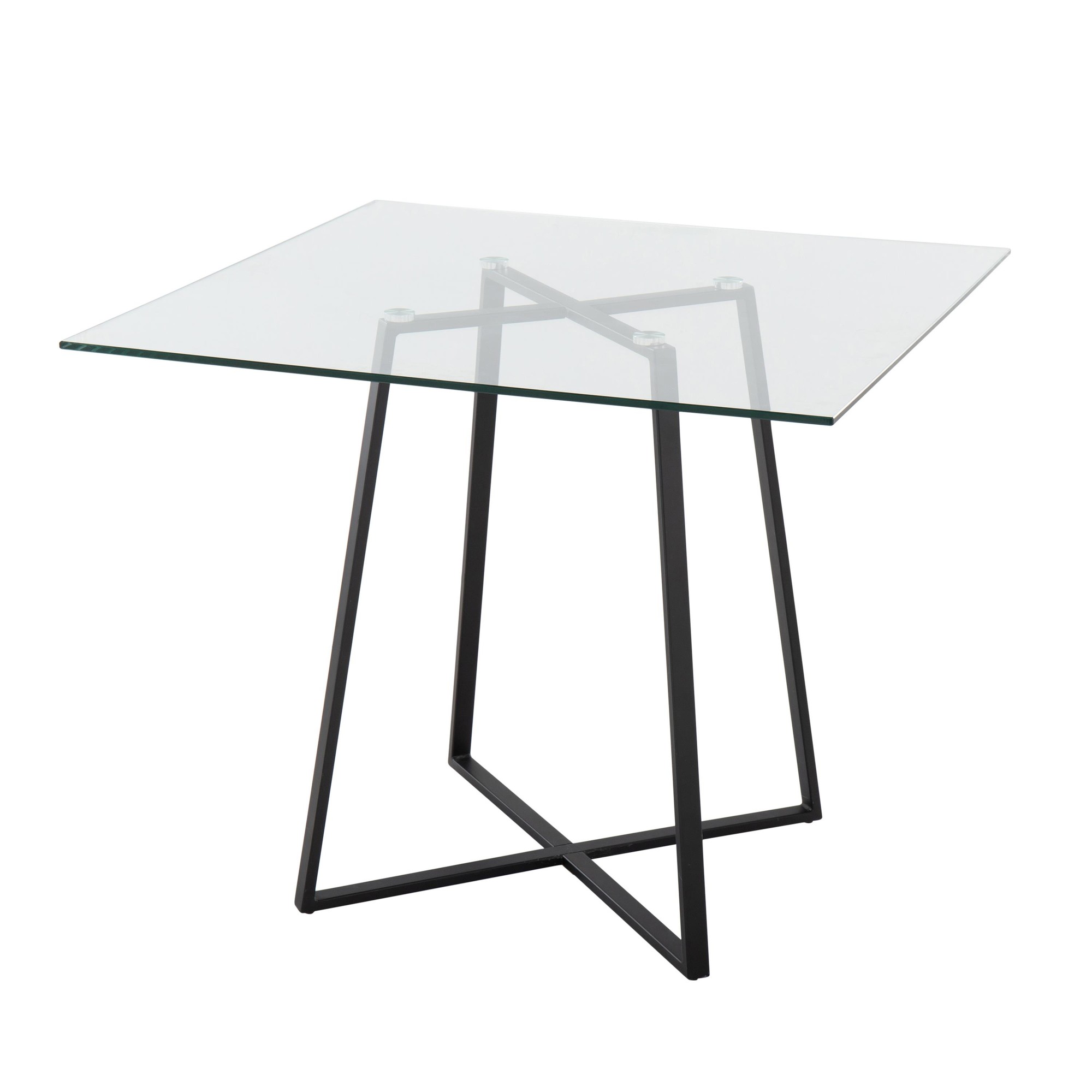 Cosmo Contemporary Square Glass Dining Table Black Metal Base 6 Cosmo Contemporary Square Glass Dining Table Black Metal Base - Image 6