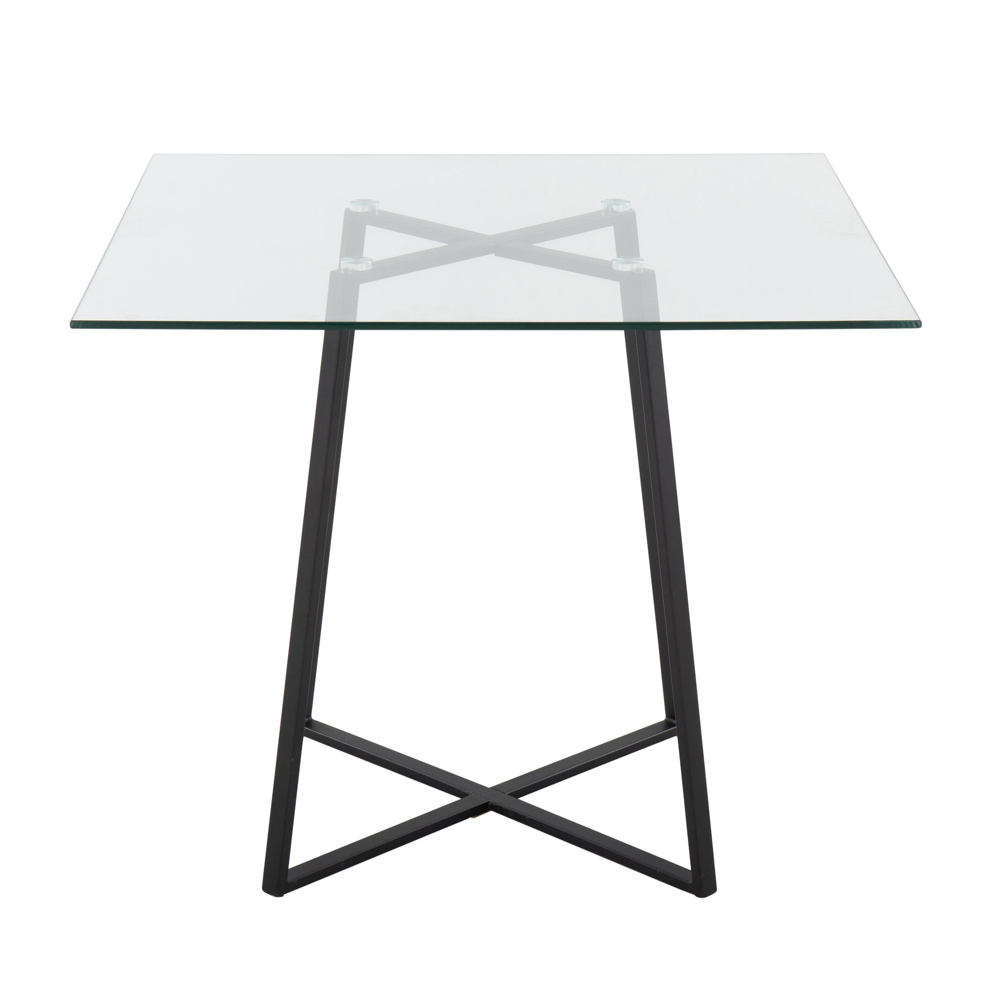 Cosmo Contemporary Square Glass Dining Table Black Metal Base 7 Cosmo Contemporary Square Glass Dining Table Black Metal Base - Image 7