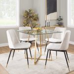 Cosmo Contemporary Square Gold and Glass Dining Table 10 Cosmo Contemporary Square Gold and Glass Dining Table