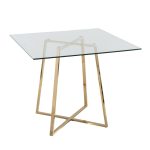 Cosmo Contemporary Square Gold and Glass Dining Table 13 Cosmo Contemporary Square Gold and Glass Dining Table