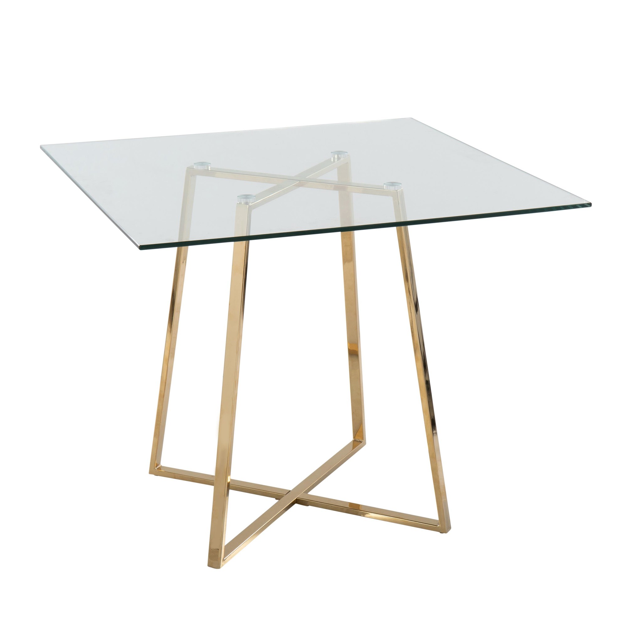 Cosmo Contemporary Square Gold and Glass Dining Table 4 Cosmo Contemporary Square Gold and Glass Dining Table - Image 4
