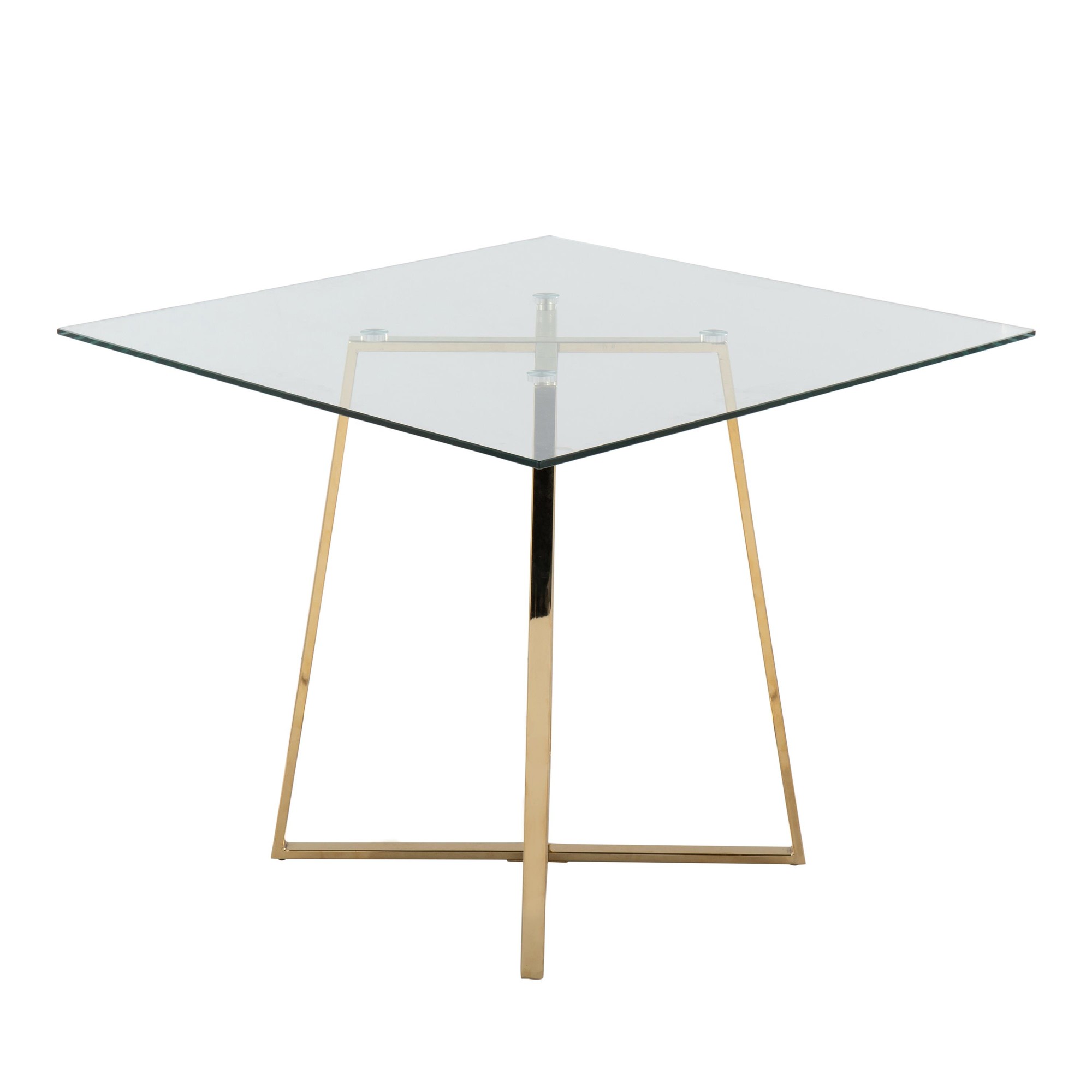 Cosmo Contemporary Square Gold and Glass Dining Table 5 Cosmo Contemporary Square Gold and Glass Dining Table - Image 5