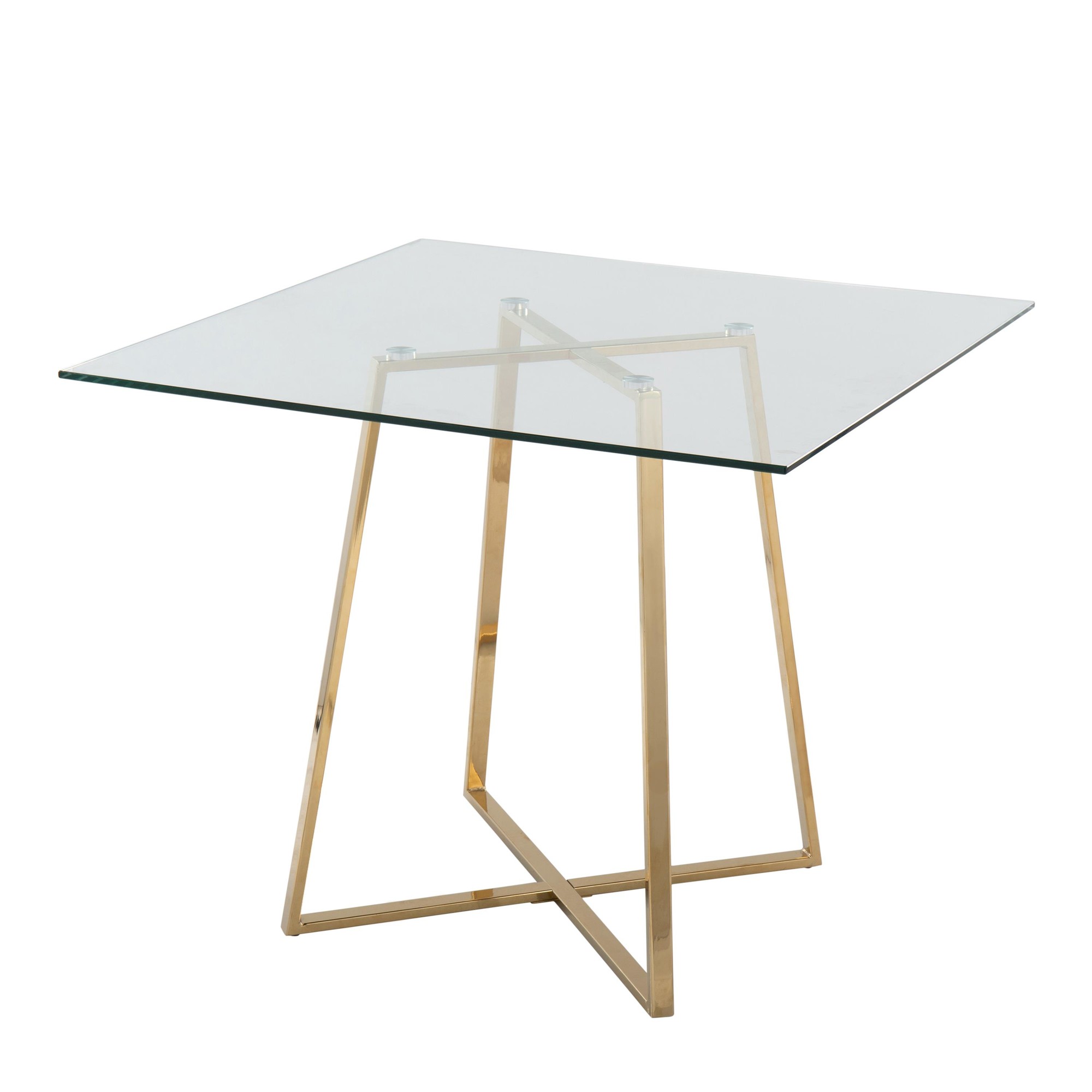 Cosmo Contemporary Square Gold and Glass Dining Table 6 Cosmo Contemporary Square Gold and Glass Dining Table - Image 6