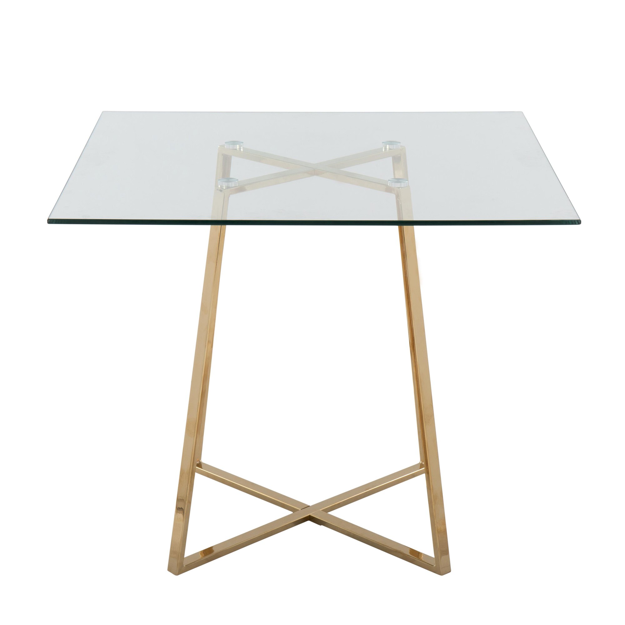 Cosmo Contemporary Square Gold and Glass Dining Table 7 Cosmo Contemporary Square Gold and Glass Dining Table - Image 7