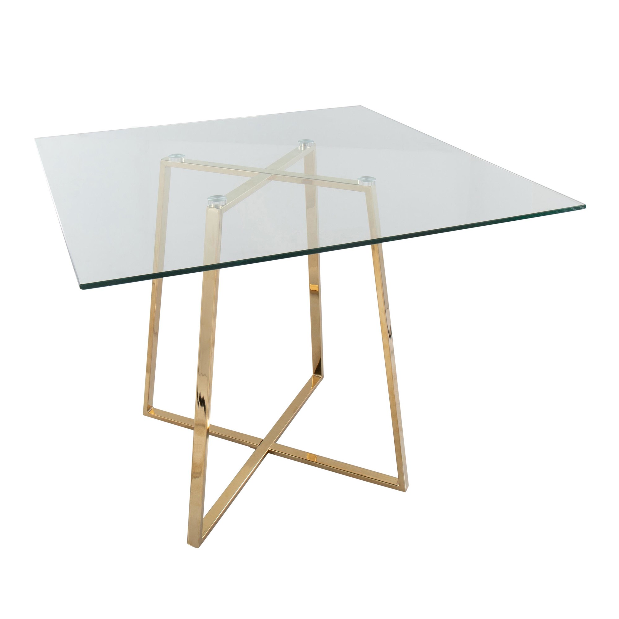 Cosmo Contemporary Square Gold and Glass Dining Table 8 Cosmo Contemporary Square Gold and Glass Dining Table - Image 8