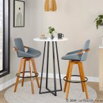 Cosmo Mid-Century 29-Inch Swivel Barstool Walnut Bamboo Grey 15 Cosmo Mid-Century 29-Inch Swivel Barstool Walnut Bamboo Grey